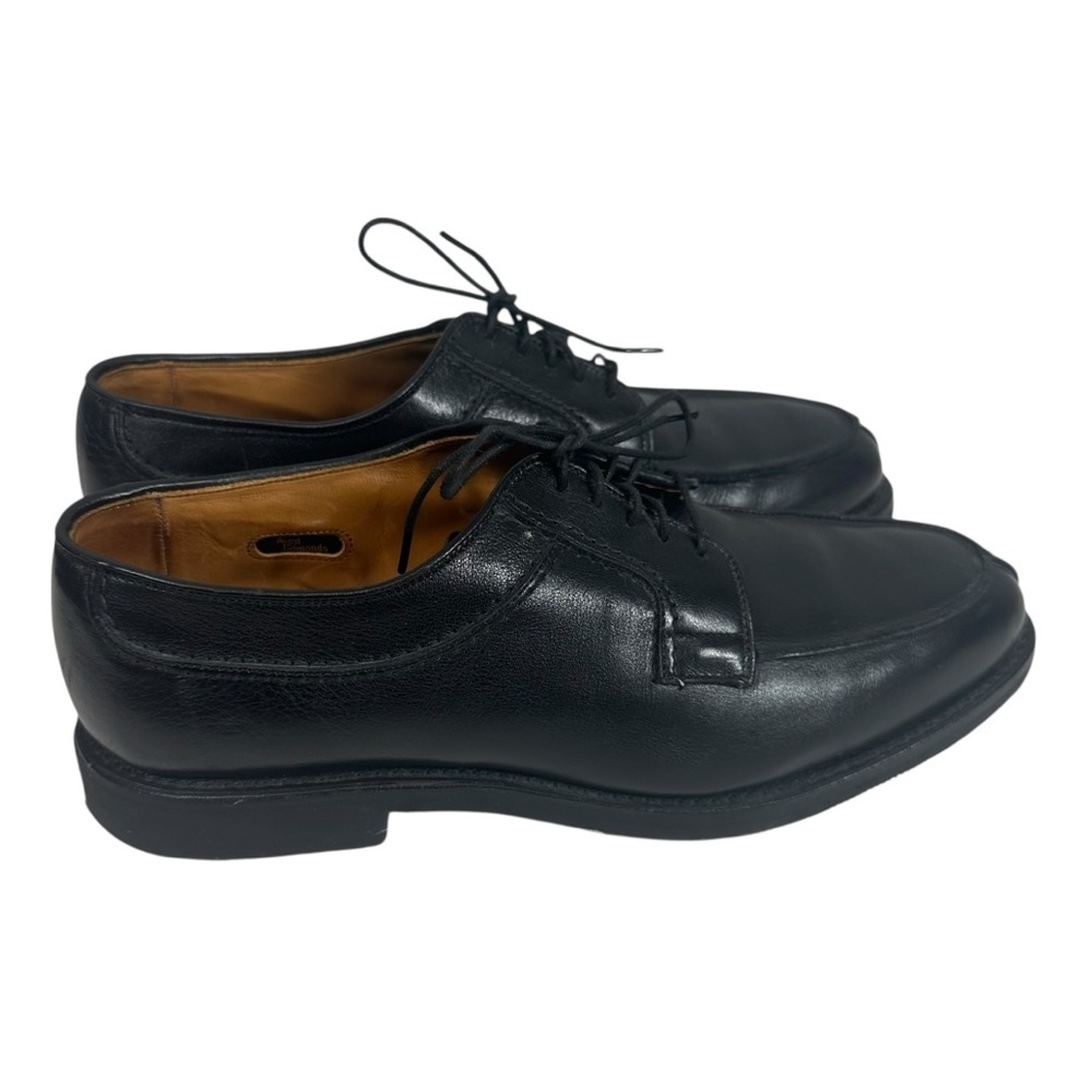 ALLEN EDMONDS Men's 8.5 Stockbridge Black Leather Split toe Lace Up Oxford shoe